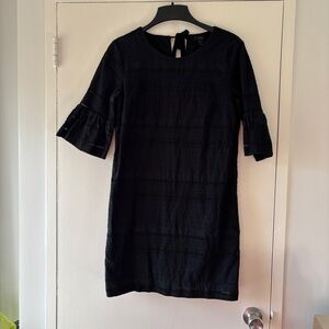J. Crew Black Long Sleeve 100% Cotton Dress - Size 8
